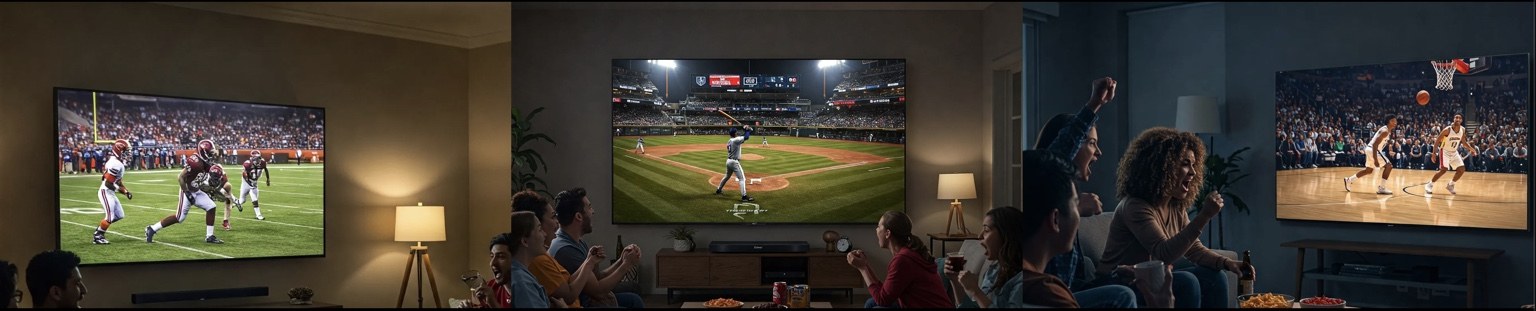 People watching sports on multiple TVs